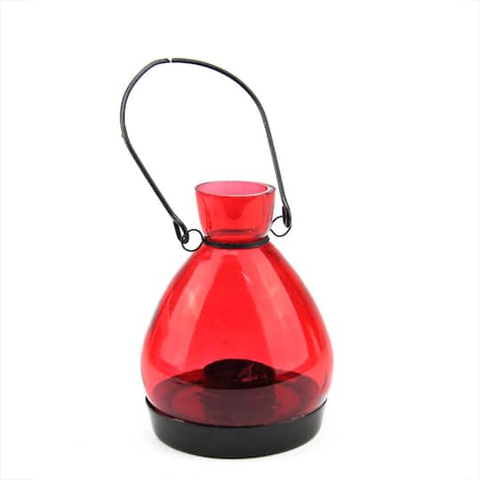 5" Glass Tapered Bottle Tea Light Candle Lantern